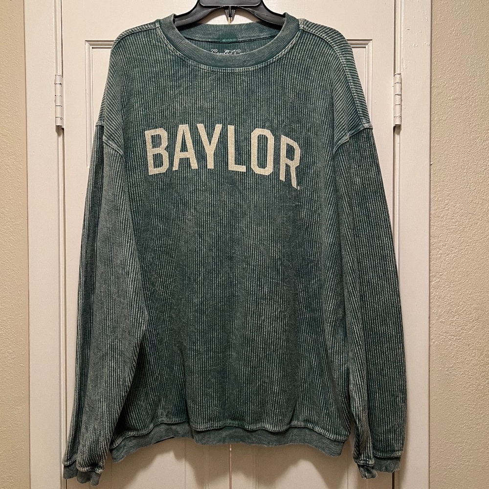 Corded Crew Green Baylor Women's Oversized Sweater